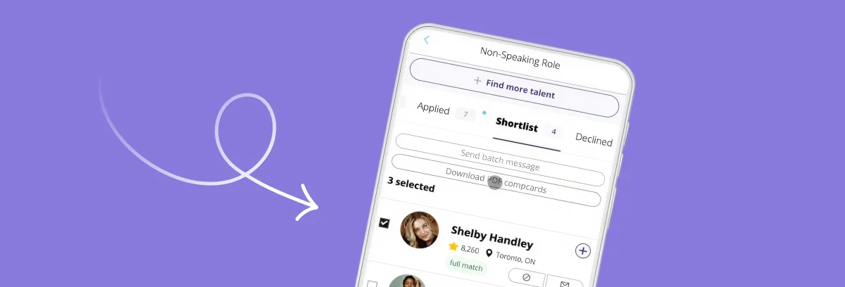 How to Create a Talent Shortlist and Download PDF Comp Cards on allcasting